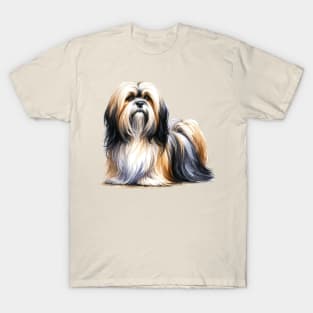 Lhasa Apso Watercolor - Beautiful Dog T-Shirt